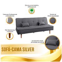 Sofá Cama Silver 3 Lugares Chumbo 1,9 Shop Das Cabeceiras Cinza Chumbo - 5