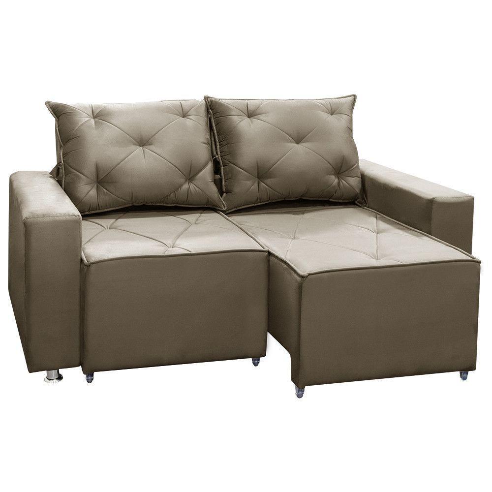 Sofá Retrátil E Reclinável 2 Lugares Bariloche 1.50cm Veludo Marrom Castor - 3