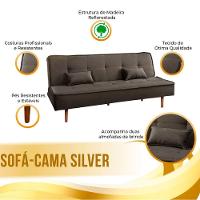 Sofá Cama Silver 3 Lugares Suede Marrom Shop Das Cabeceiras Marrom - 5