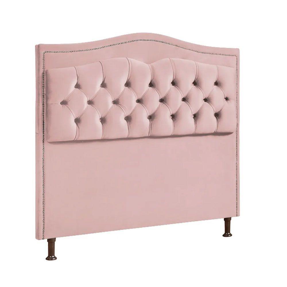 Cabeceira Estofada Holanda 1,60 2.0 Queen Shop Das Cabeceira Rose - 1