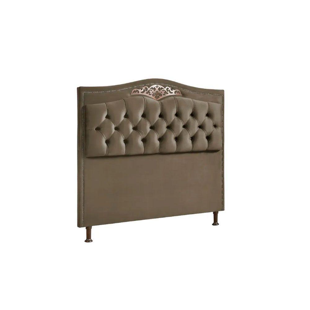 Cabeceira Holanda 140cmcasal Veludo Shop Das Cabeceiras Marrom Castor - 1