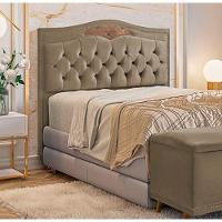 Cabeceira Holanda 140cmcasal Veludo Shop Das Cabeceiras Marrom Castor - 2