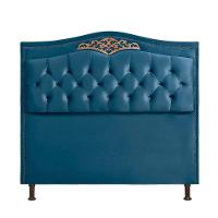 Cabeceira Holanda 195cm King Estofada Shop Das Cabeceiras Azul - 1