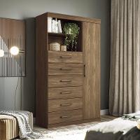 Multi Comoda Maraba 1 Porta 6 Gavetas Jatoba Santos Andira Jatobá - 3