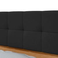 Cabeceira Casal 160cm 2 Mesas De Cabeceira Com Led Calitan Amendoa Clean Preto Fosco. - 3