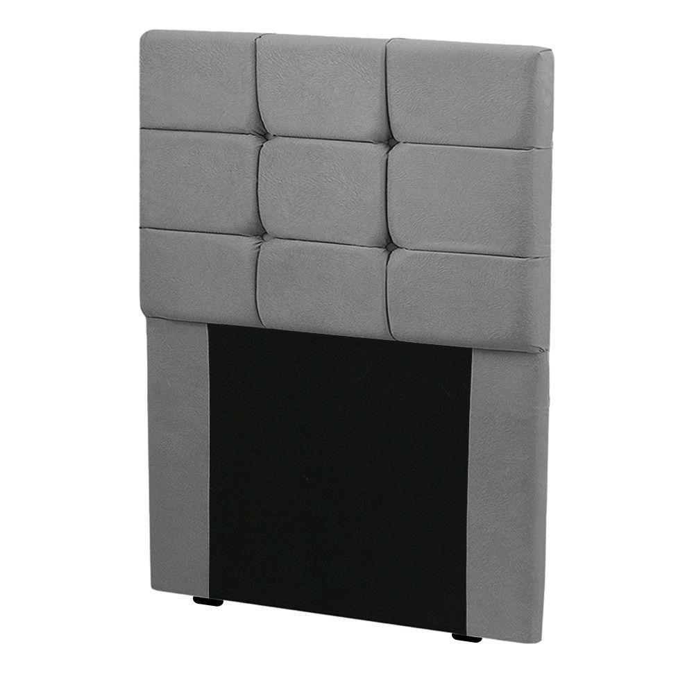 Cabeceira Cama Box Solteiro 0.90 Julia Shop Das Cabeceiras Cinza Chumbo - 1