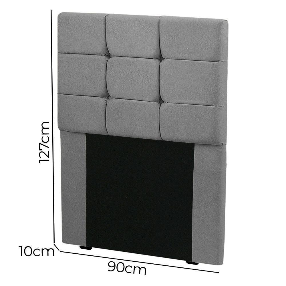 Cabeceira Cama Box Solteiro 0.90 Julia Shop Das Cabeceiras Cinza Chumbo - 2