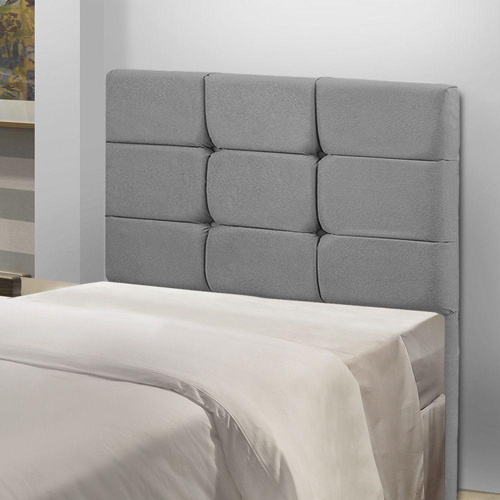 Cabeceira Cama Box Solteiro 0.90 Julia Shop Das Cabeceiras Cinza Chumbo - 3