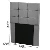 Cabeceira Cama Box Solteiro 0.90 Julia Shop Das Cabeceiras Cinza Chumbo - 2