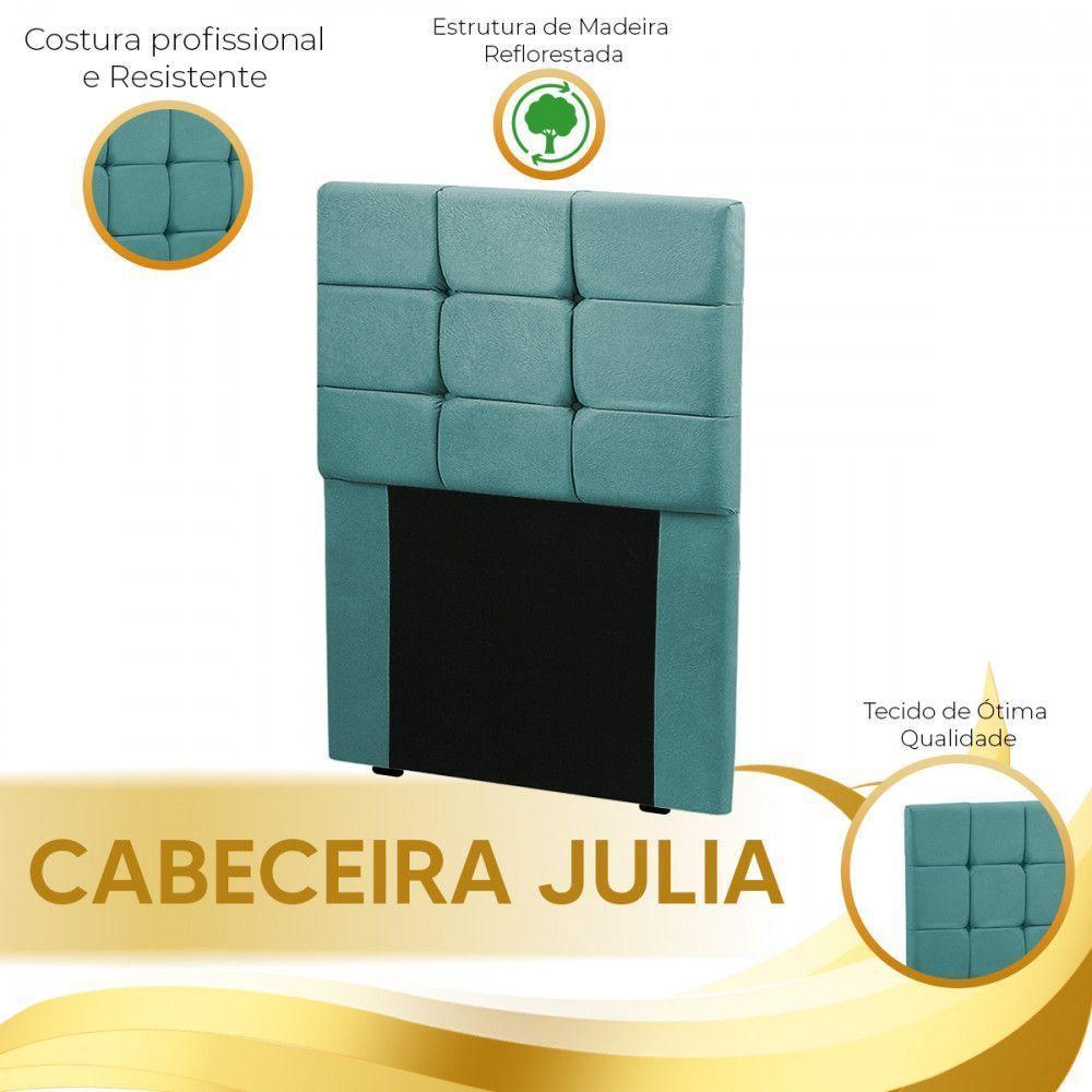 Cabeceira Cama Box Solteiro 0.90 Julia Shop Das Cabeceiras Ciano - 2