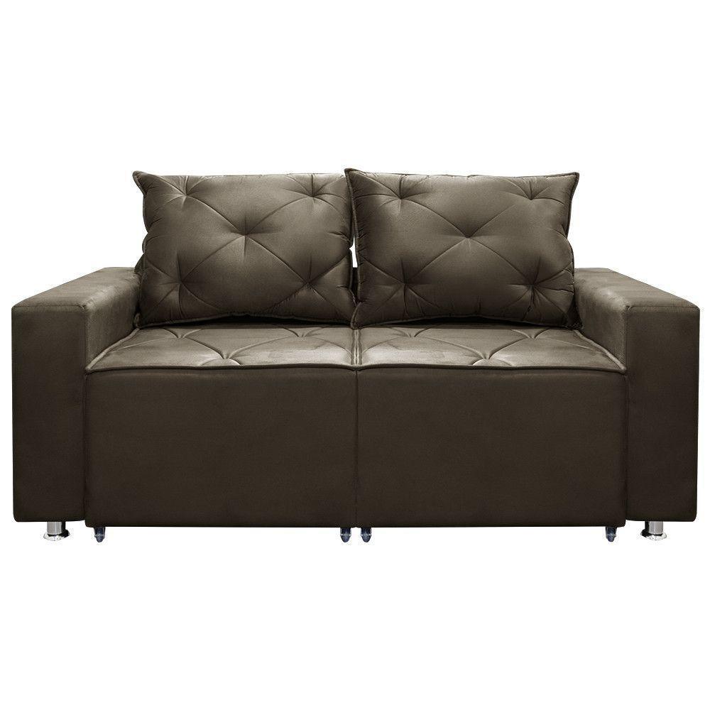 Sofá Retrátil E Reclinável 2 Lugares Bariloche 1.50cm Suede Marrom - 1