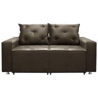 Sofá Retrátil E Reclinável 2 Lugares Bariloche 1.50cm Suede Marrom - 1
