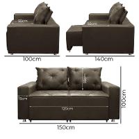 Sofá Retrátil E Reclinável 2 Lugares Bariloche 1.50cm Suede Marrom - 6