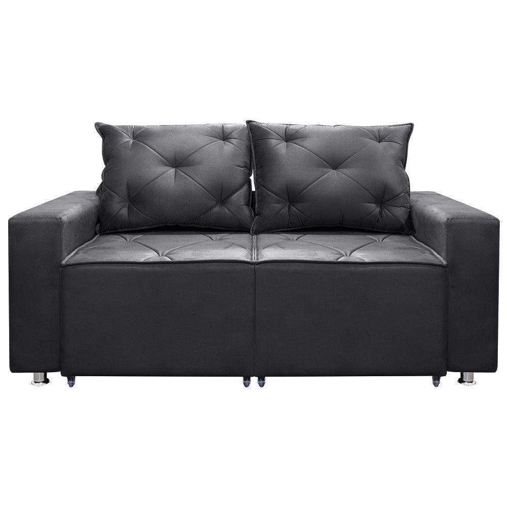 Sofá Retrátil E Reclinável 2 Lugares Bariloche 1.50cm Suede Chumbo - 1