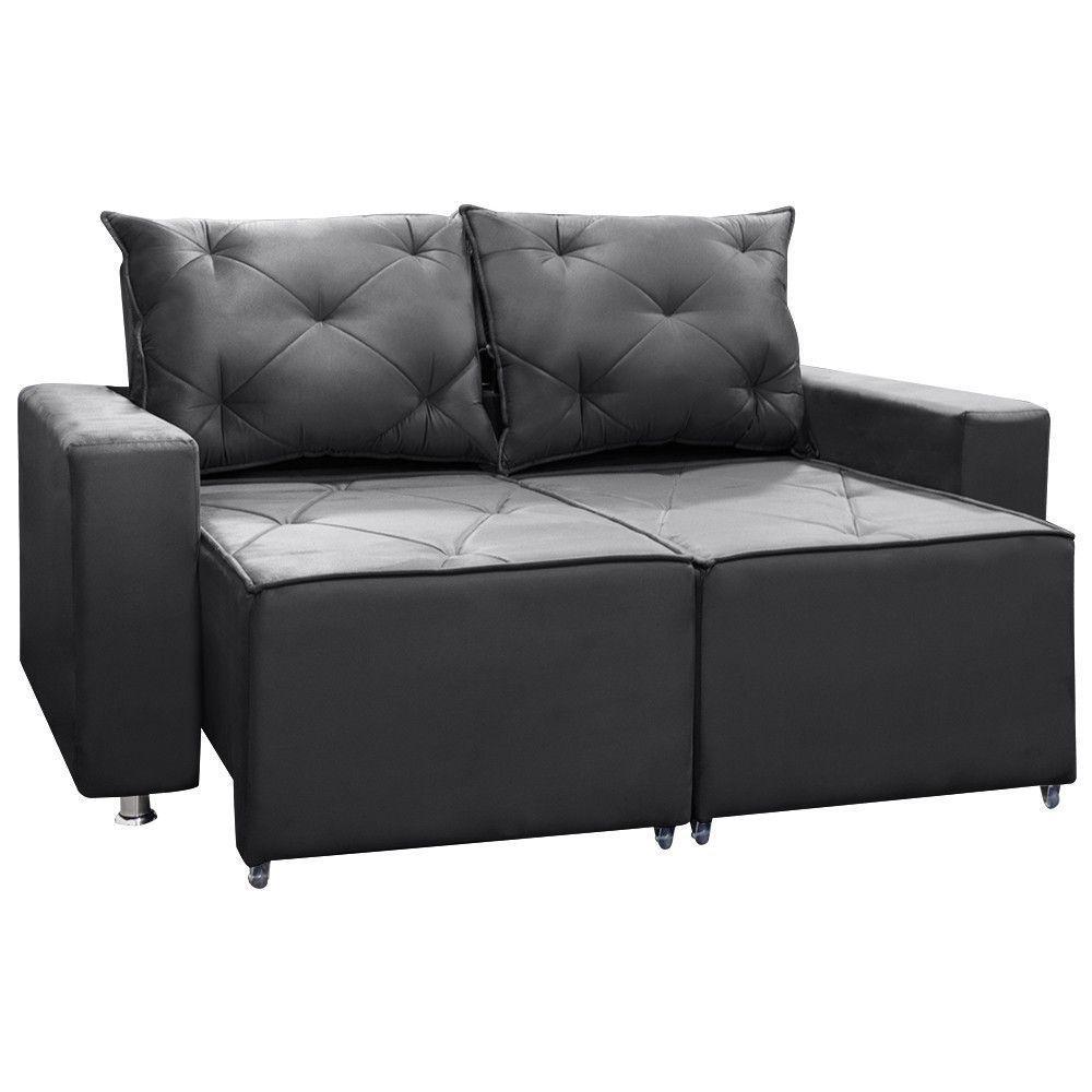 Sofá Retrátil E Reclinável 2 Lugares Bariloche 1.50cm Suede Chumbo - 2