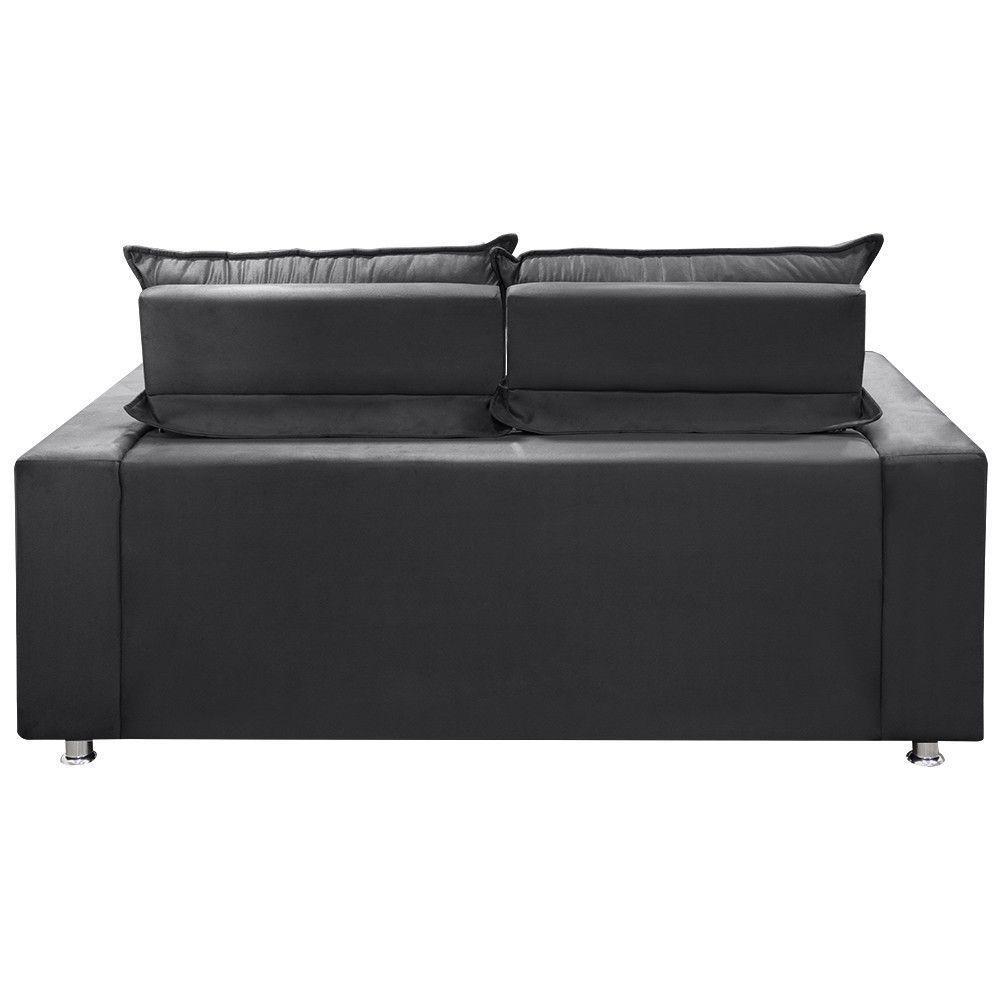Sofá Retrátil E Reclinável 2 Lugares Bariloche 1.50cm Suede Chumbo - 3