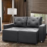 Sofá Retrátil E Reclinável 2 Lugares Bariloche 1.50cm Suede Chumbo - 7