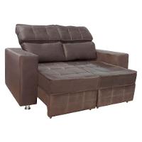 Sofá Retrátil E Reclinável 2 Lugares Londres 1.60cm C-molas Café - 7