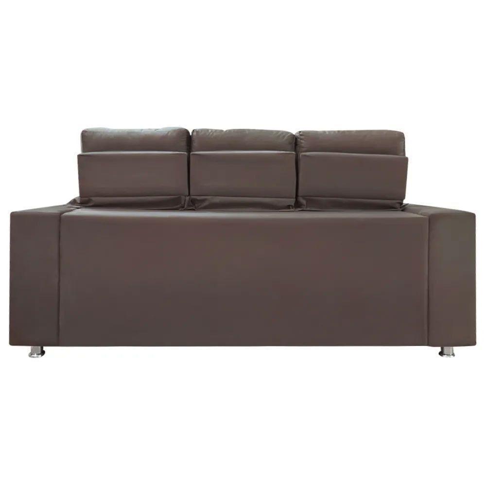 Sofá Retrátil E Reclinável 3 Lugares Londres 2.10cm C-molas Marrom Chocolate - 3