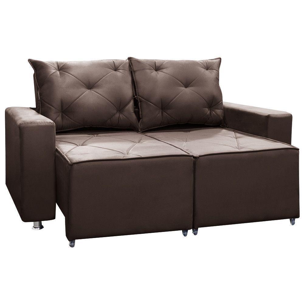 Sofá Retrátil E Reclinável 2 Lugares Bariloche 1.50cm Suede Café - 2