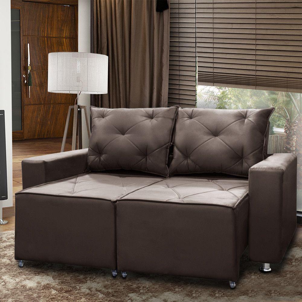 Sofá Retrátil E Reclinável 2 Lugares Bariloche 1.50cm Suede Café - 6