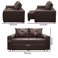 Sofá Retrátil E Reclinável 2 Lugares Bariloche 1.50cm Suede Café - 5