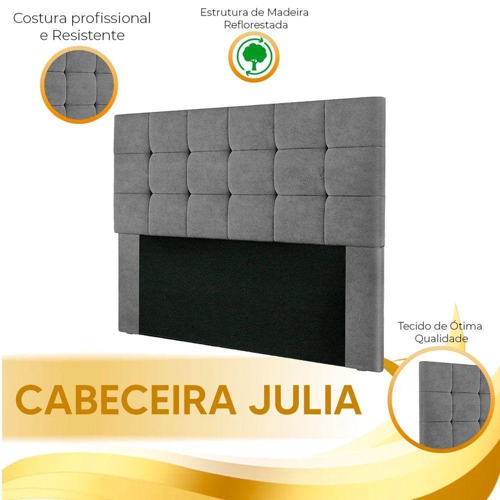Cabeceira Cama Box Queen Em Suede Cinza Shop Das Cabeceiras Cinza - 3
