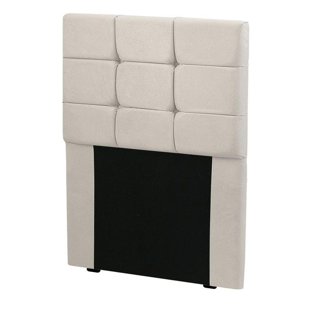 Cabeceira Cama Box Solteiro 0.90 Julia Shop Das Cabeceiras Bege Marfim - 1