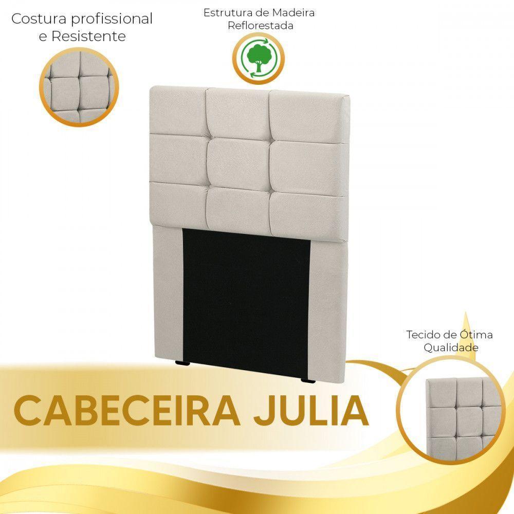 Cabeceira Cama Box Solteiro 0.90 Julia Shop Das Cabeceiras Bege Marfim - 3