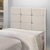 Cabeceira Cama Box Solteiro 0.90 Julia Shop Das Cabeceiras Bege Marfim - 2