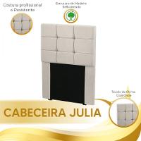 Cabeceira Cama Box Solteiro 0.90 Julia Shop Das Cabeceiras Bege Marfim - 3