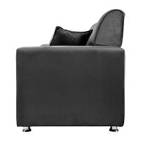 Sofá 3 Lugares Fixo Tokyo Veludo Shop Das Cabeceiras Cinza Chumbo