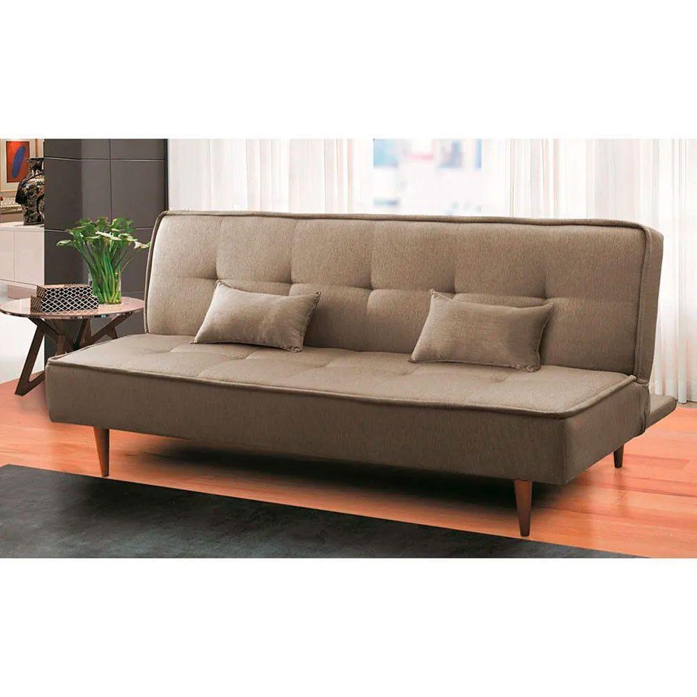 Sofá Cama Silver Linho Capuccino 1,92 - Shop Das Cabeceiras Capuccino - 5