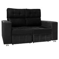 Sofá Retrátil E Reclinável 2 Lugares Londres 1.60cm C-molas Preto - 1