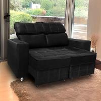 Sofá Retrátil E Reclinável 2 Lugares Londres 1.60cm C-molas Preto