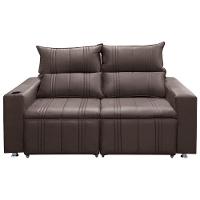 Sofá Retrátil E Reclinável 2 Lugares Madri 1,60m Suede Café - 1
