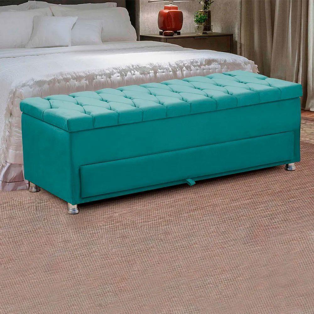 Cabeceira Julia Calçadeira Munique 140cm Shop Das Cabeceiras Ciano - 3