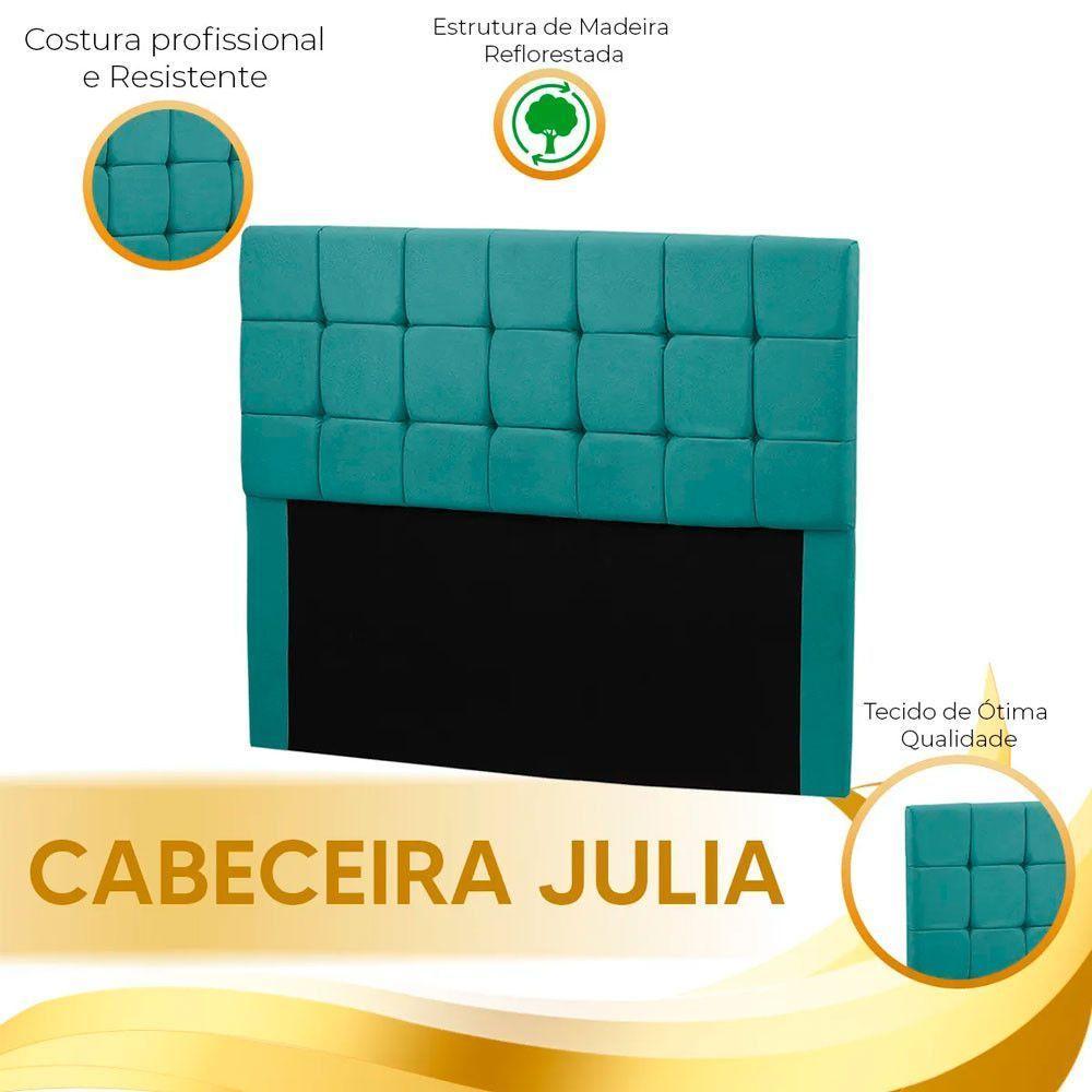 Cabeceira Julia Calçadeira Munique 140cm Shop Das Cabeceiras Ciano - 4