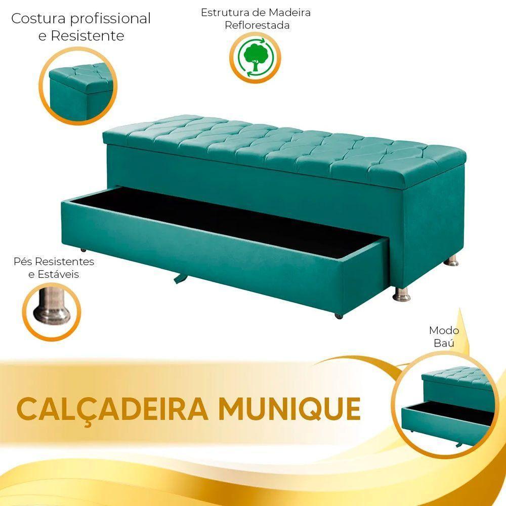 Cabeceira Julia Calçadeira Munique 140cm Shop Das Cabeceiras Ciano - 7