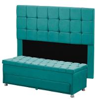 Cabeceira Julia Calçadeira Munique 140cm Shop Das Cabeceiras Ciano - 1