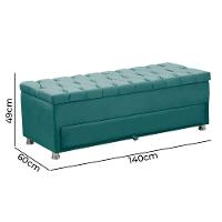 Cabeceira Julia Calçadeira Munique 140cm Shop Das Cabeceiras Ciano - 8