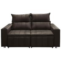 Sofá Retrátil E Reclinável 2 Lugares Madri 1,60m Suede Marrom - 1