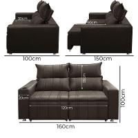 Sofá Retrátil E Reclinável 2 Lugares Madri 1,60m Suede Marrom