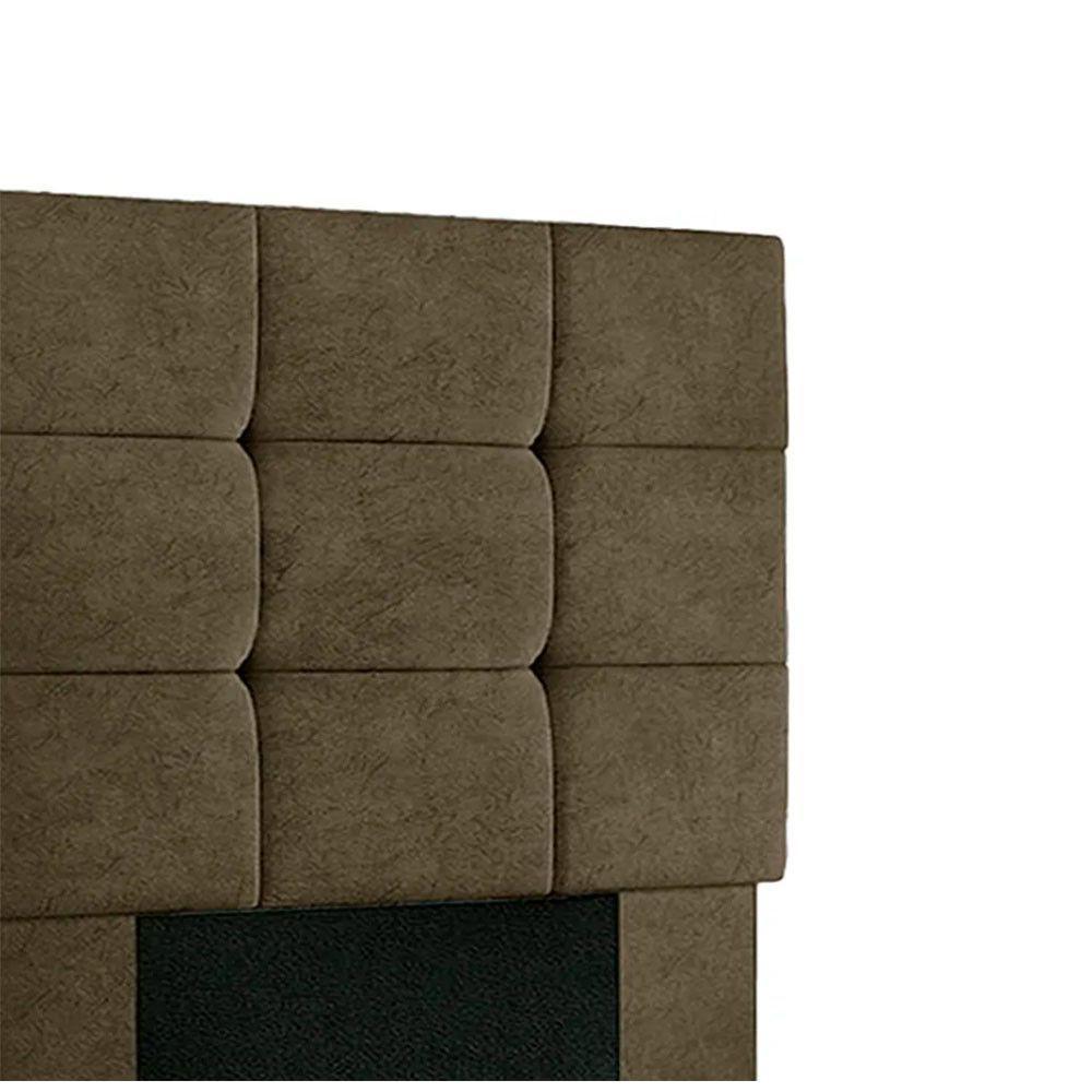 Cabeceira Estofada Cama Box 90cm Julia Shop Das Cabeceiras Marrom - 4