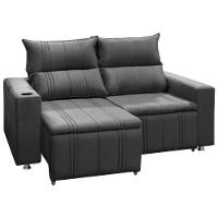 Sofá Retrátil E Reclinável 2 Lugares Madri 1,60m Suede Chumbo - 2