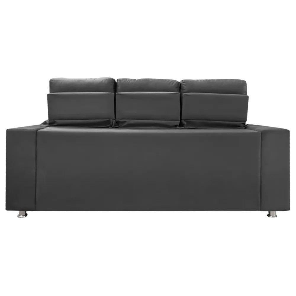 Sofá Retrátil E Reclinável 3 Lugares Londres 2.10cm C-molas Cinza Chumbo - 6