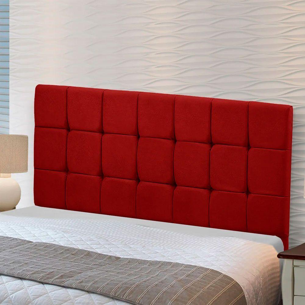 Cabeceira Julia Calçadeira Munique 140cm Shop Das Cabeceiras Vermelho - 6