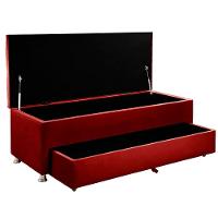 Cabeceira Julia Calçadeira Munique 140cm Shop Das Cabeceiras Vermelho - 2