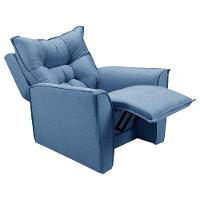 Poltrona Do Papai Reclinável King Linho Azul Star Confort Azul - 3