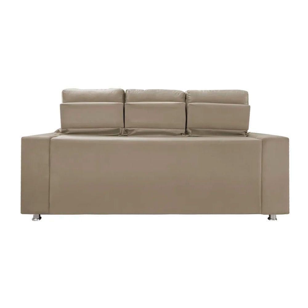 Sofá Retrátil E Reclinável 3 Lugares Londres 2.10cm C-molas Bege - 3